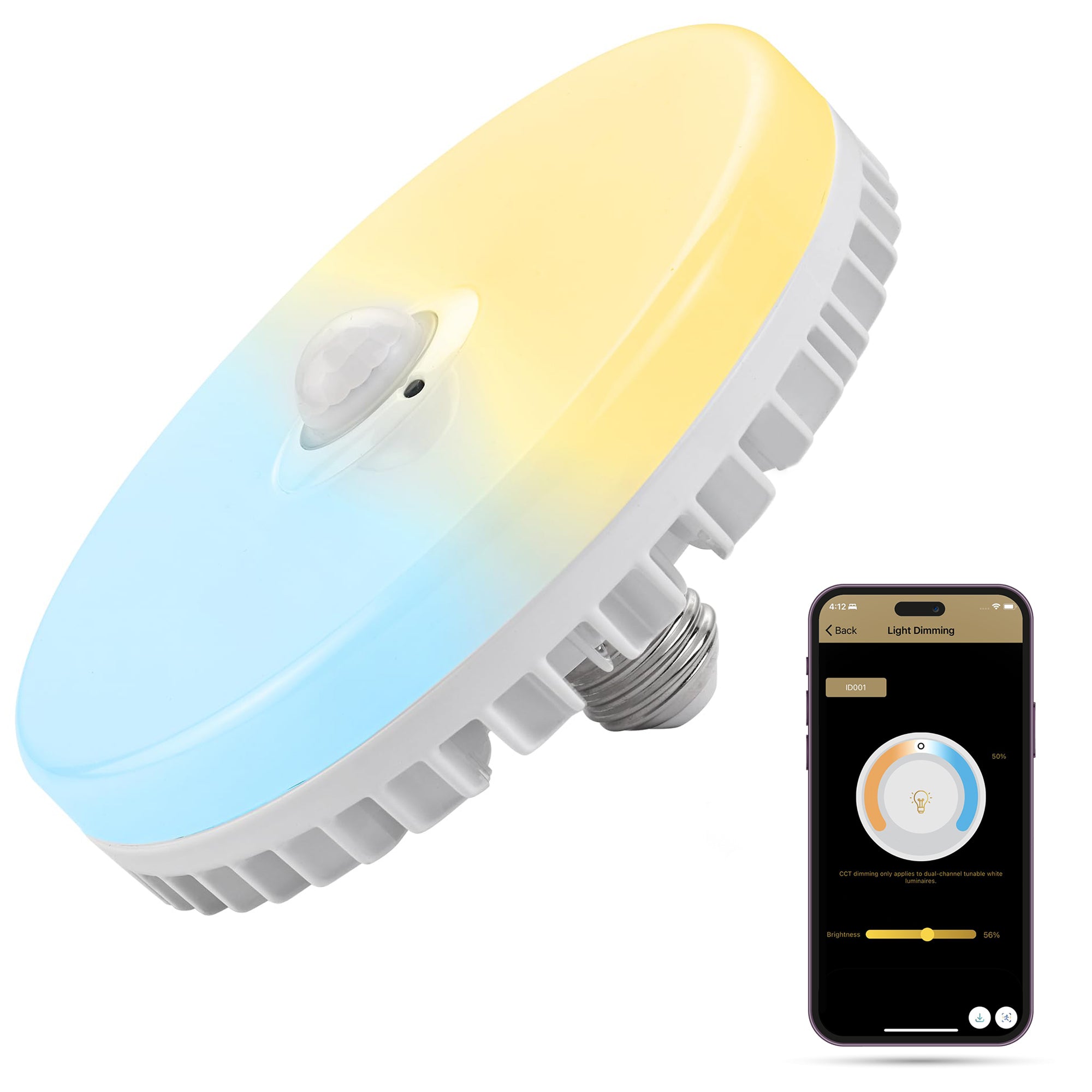 LegenSync LED Garage Lights, Screw in E26 Smart Light Bulbs 120-277V 1900LM, Motion Sensor & Daylight Harvesting, Dimmable 3000K-5000K Tunable White, 18W (120W Equivalent), for Garage Basement Workshop