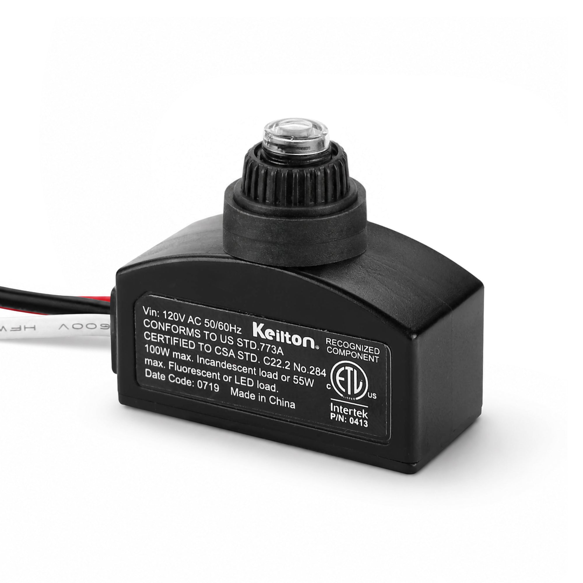 Keilton 120V AC Dusk to Dawn Photocell Light Sensor, Outdoor Hard-Wired Post Eye Light Control with Photoelectric Switch, Auto On/Off, ETL Listed, 1 Pack