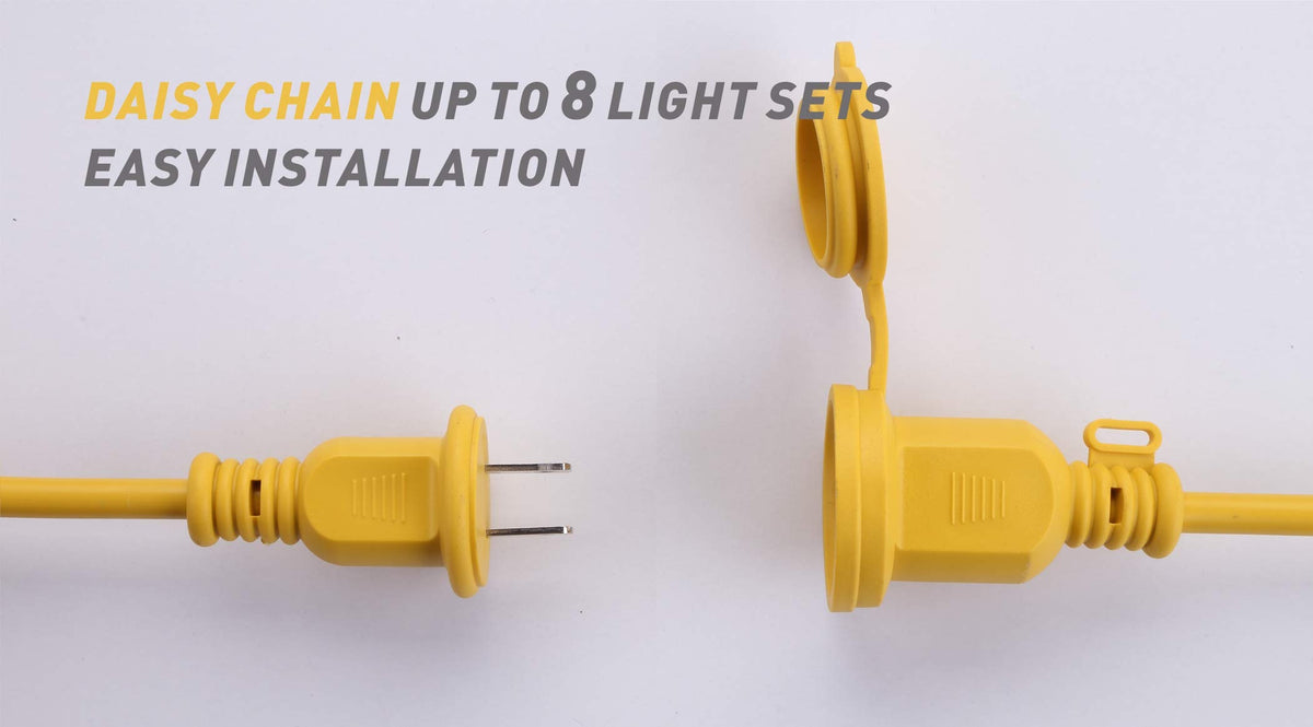 Legental LED Construction String Lights, 100FT 10 Bulbs, 100W 10000LM 5000K Linkable Up to 8 Sets, 10 Replaceable GU24 Heads, 18 AWG SJTW Cord, UL Listed for Wet Locations, 120-277V, CRI 80+