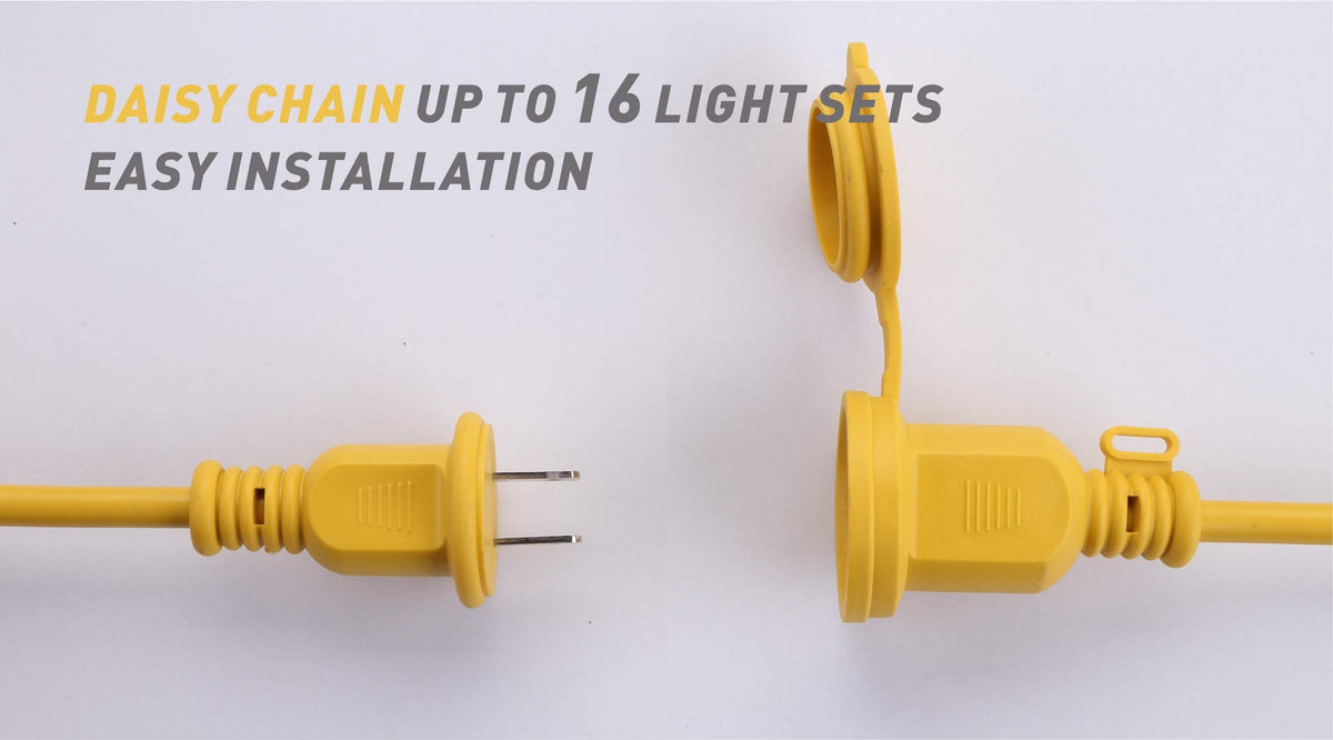 Legental LED Construction String Lights, 50FT 5 Bulbs, 50W 5000LM, 5000K Linkable Up to 16 Sets, 5 Replaceable GU24 Heads, 18 AWG SJTW Cord, UL Listed for Wet Locations, 120-277V, CRI 80+
